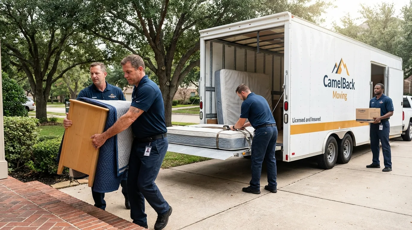Crew loading residential truck for cross-state move from Mercersburg, PA