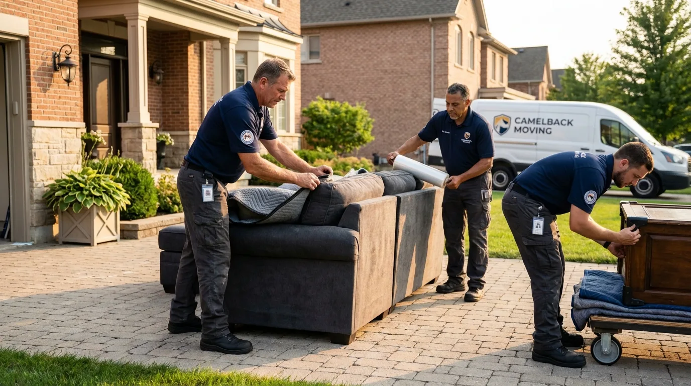 Large estate moving crew wrapping furniture in Mercersburg, PA