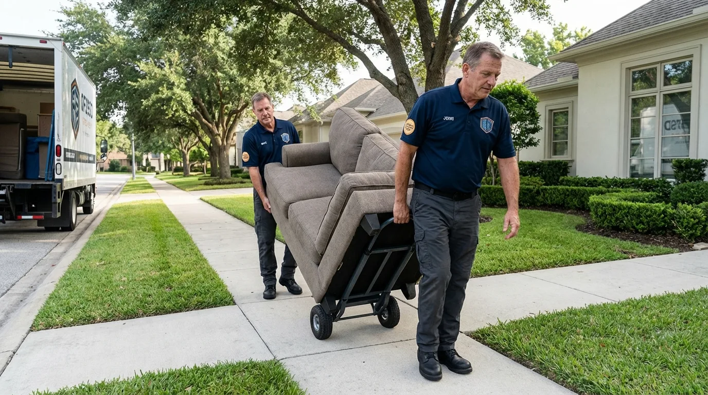 Local residential moving crew loading furniture in Mercersburg, PA